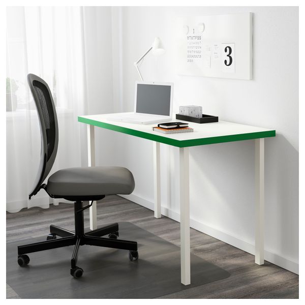 Стол ЛИННМОН / ГОДВИН, бел/зелен, белый (120x60 см) - фото 2