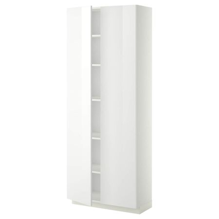 Высокий шкаф с полками, белый/Рингульт белый 80x37x200 см IKEA METOD МЕТОД 294.449.83