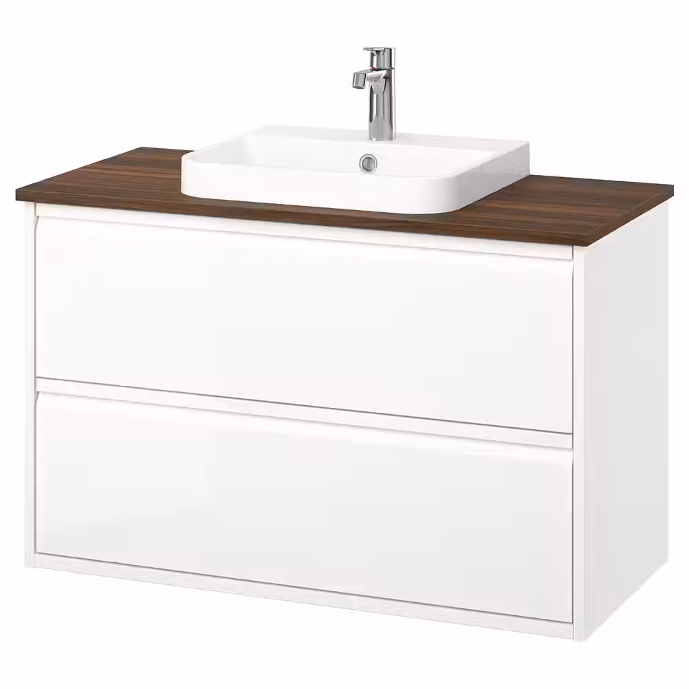 ÄNGSJÖN ЭНГШЁН / BACKSJÖN БАККШЁН Шкаф с ящиками/раковина/смеситель - фото 1