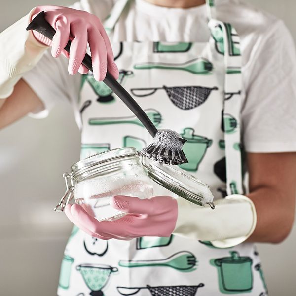 Фартук, белый, зеленый, с рисунком, 69x85 см IKEA RINNIG РИННИГ 404.764.54 - фото 8