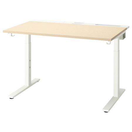 MITTZON Письменный стол - березовый шпон/белый 120x80 см