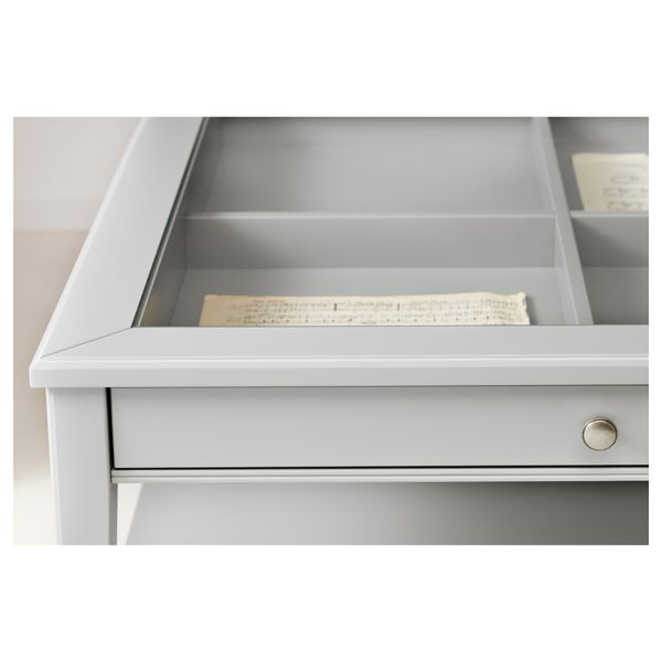 Журнальный стол ЛИАТОРП, серый, стекло (93x93 см) - схема-чертеж с размерами