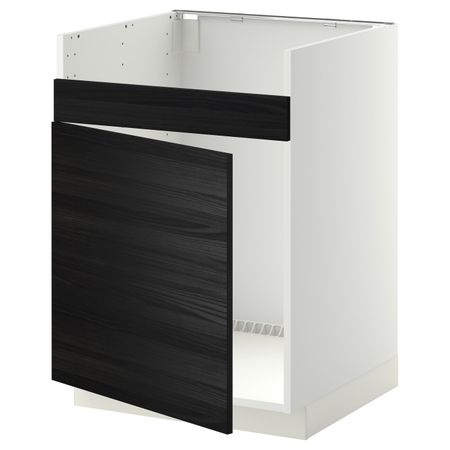 Напольный шкаф для мойки ХАВСЕН, белый, Тингсрид черный 60x60 см IKEA МЕТОД 292.801.75