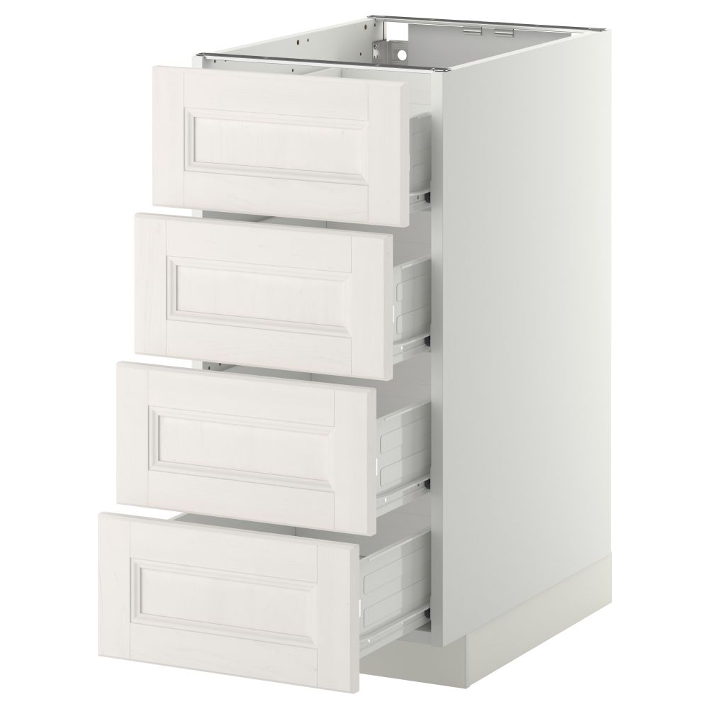 Напольный шкаф 4 фронтальных панели/4 ящика МЕТОД / ФОРВАРА, белый, Лаксарби белый - схема-чертеж с размерами
