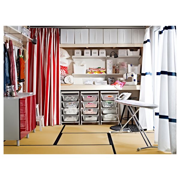 Рама, 4 сетчатые корзины, верхняя полка АЛЬГОТ, белый (41x60x75 см) - схема-чертеж с размерами