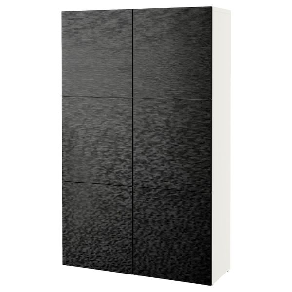 Комбинация для хранения с дверцами, белый, Лаксвикен черный 120x40x192 см IKEA БЕСТО 192.471.53 - фото 1