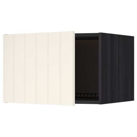 Верхний шкаф на холодильник, морозильник МЕТОД, черный, Хитарп белый с оттенком