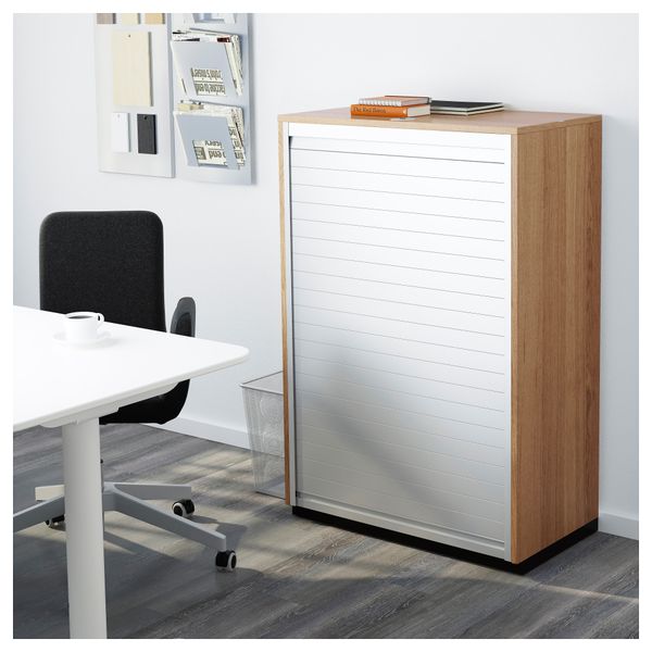 Шкаф с дверью-шторой ГАЛАНТ, дубовый шпон (80x120 см) - фото 2