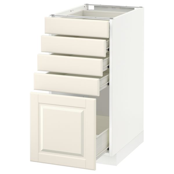 Напольный шкаф с 5 ящиками МЕТОД / ФОРВАРА, белый, Будбин белый с оттенком - схема-чертеж с размерами