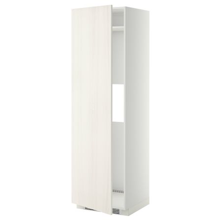 Высокий шкаф для холодильника или морозильника, с дверцами МЕТОД, белый, Росдаль белый (60x60x200 см)