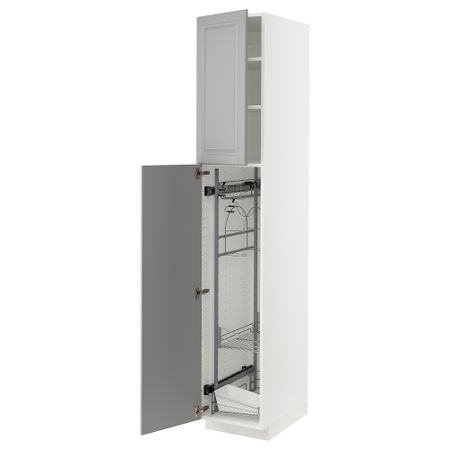 Высокий шкаф с отделением для аксессуаров для уборки, 40x60x220 cm IKEA METOD МЕТОД 894.643.84
