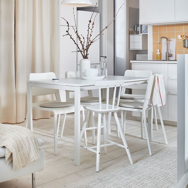 Стол и 4 стула, белый, 125 см IKEA MELLTORP МЕЛЬТОРП, TEODORES ТЕОДОРЕС 792.860.33 - фото 4