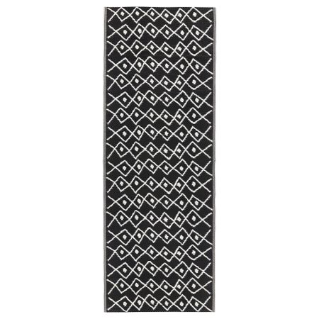 Ковер, безворсовый СОММАР 2017, д/дома/улицы черный, белый (75x200 см)