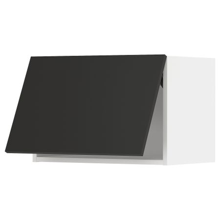 Навесной горизонтальный шкаф, белый, Nickebo матовый антрацит, 60x40 см IKEA METOD МЕТОД 294.985.27