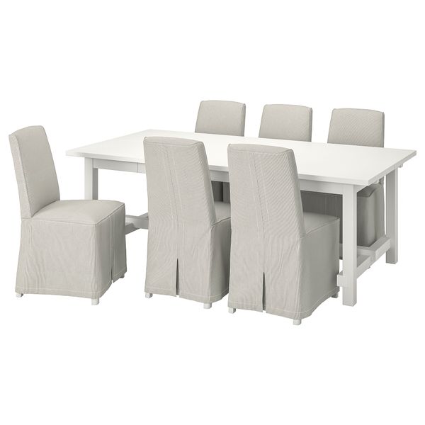 Стол и 6 стульев, 210, 289 cm IKEA BERGMUND БЕРГМУНД, NORDVIKEN НОРДВИКЕН 794.074.88 - фото 1