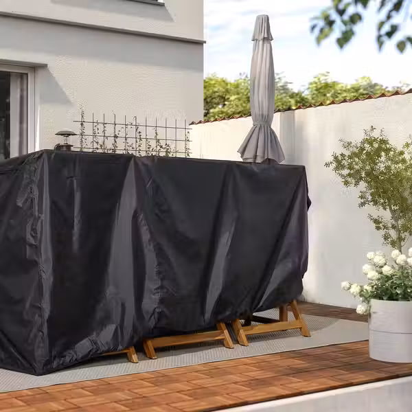 TOSTERÖ Чехол для мебели - д/комплекта столовой мебели/чёрный 215x135 см - фото 2