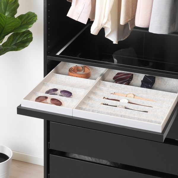 Выдвижная полка+вставка, черно-коричневый 75x58 см IKEA KOMPLEMENT КОМПЛИМЕНТ 192.493.74 - фото 2