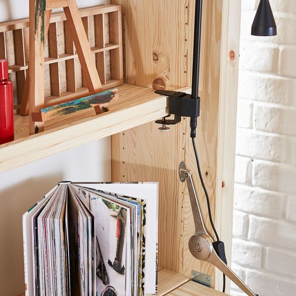 Стеллаж со столом/шкафами/ящиками, сосна/красный 175x30-104x179 см IKEA IVAR ИВАР 793.035.13 - фото 4