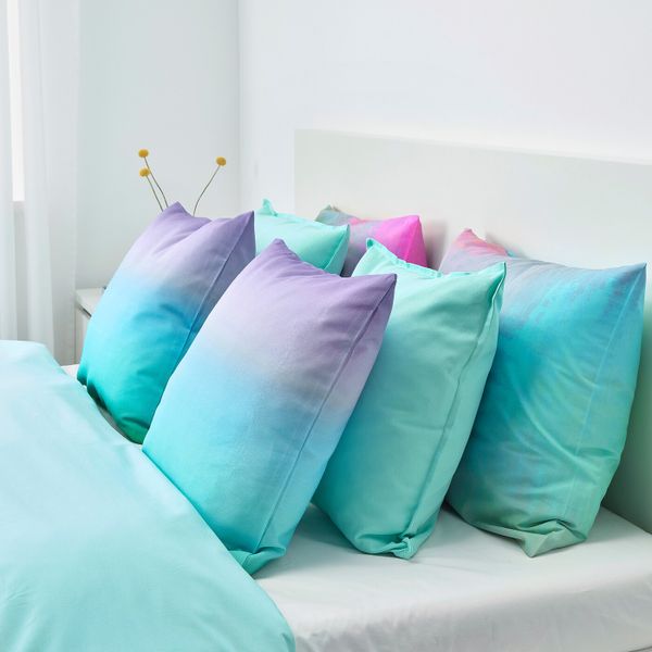 Чехол на подушку, светлый бирюзово-зеленый, светло-сиреневый, 50x50 см IKEA СТРЭВКЛИНТ 504.472.96 - схема-чертеж с размерами