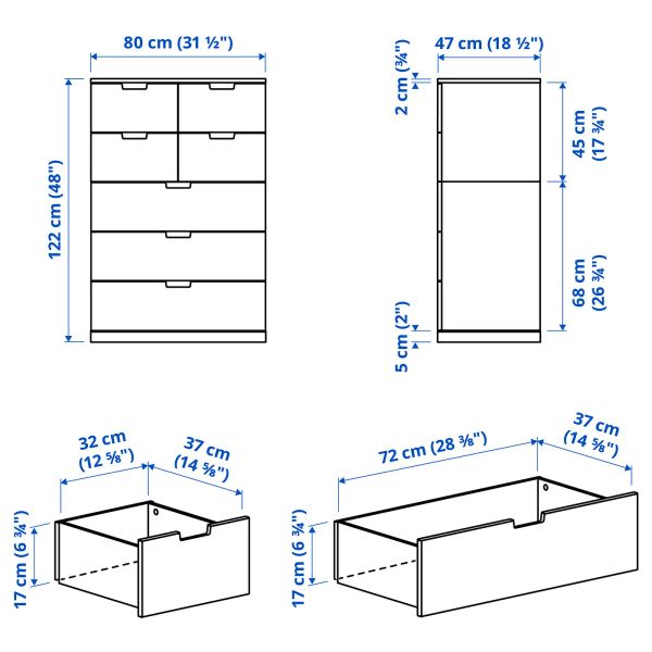 IKEA, дополнительный ракурс - схема-чертеж с размерами