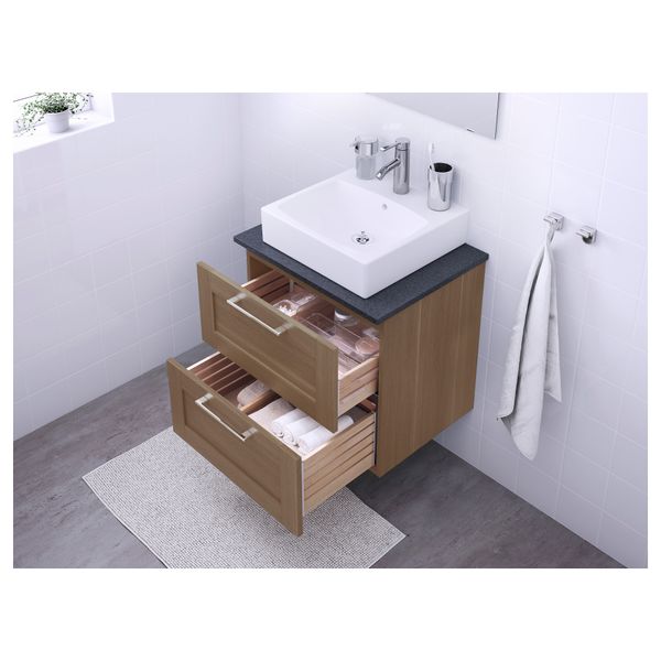 Шк п-раковину/столешн45x45/раковина ГОДМОРГОН/АЛДЕРН / ТОРНВИКЕН, под грецкий орех, черный (62x49x72 см) - схема-чертеж с размерами