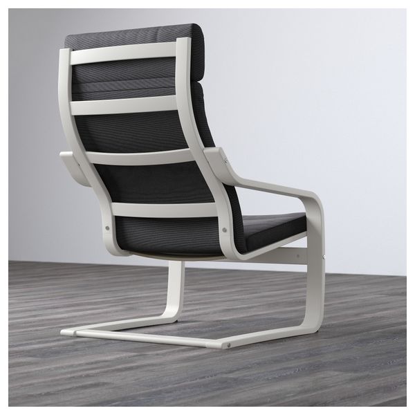 Кресло ПОЭНГ, белый, Финнста серый - фото 3