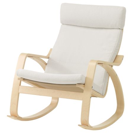 Кресло-качалка ПОЭНГ, березовый шпон, Финнста белый