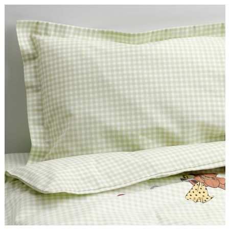 Комплект постельного белья, 3 предмета НАНИГ, зеленый (110x125/35x55 см)