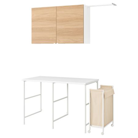 Комбинация для хранения, белый, под дуб, 139x63.5 см IKEA BEGIVENHET БЕГИВЕНХЕТ 594.774.58