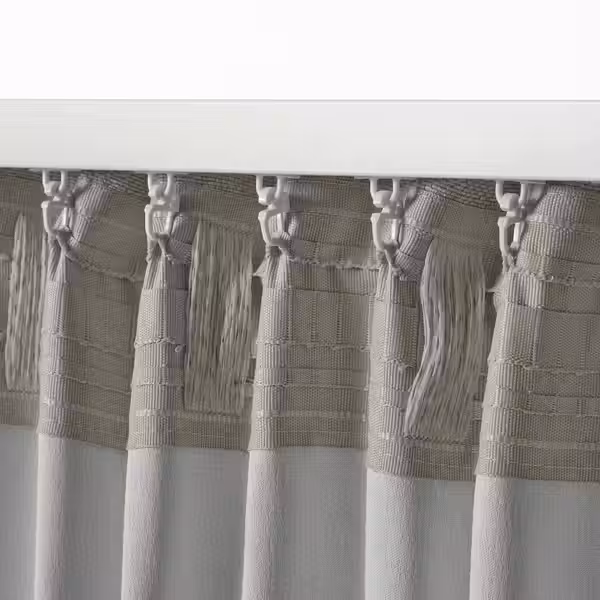 ANNAKAJSA Затемняющие гардины, 2 шт. - светло-серый/с лентой 145x300 см - фото 4