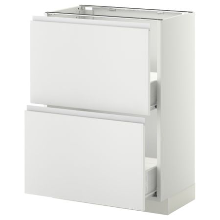 Напольный шкаф с 2 ящиками МЕТОД / ФОРВАРА, белый, Нодста белый