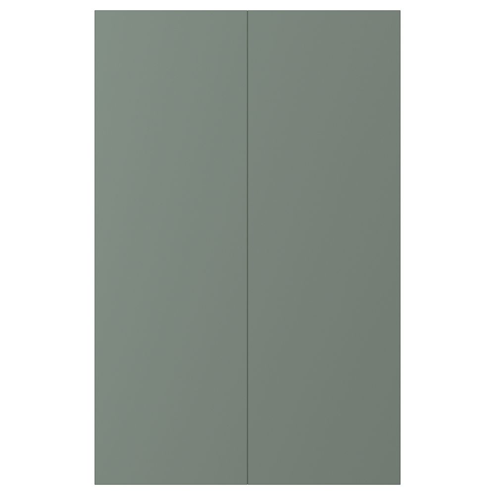 Дверца для напольного углового шкаф, 2 шт., серо-зеленый, 25x80 см IKEA BODARP БОДАРП 704.355.46 - фото 1
