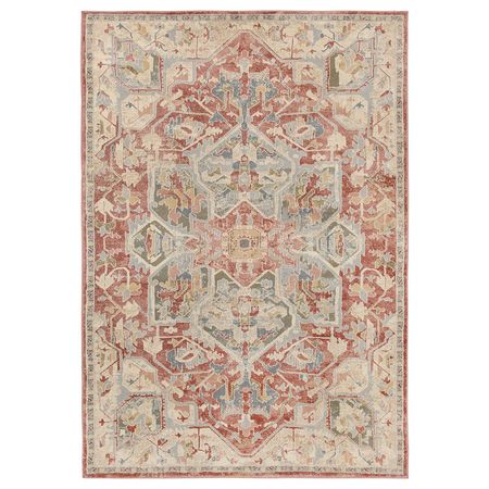 JÄRNVÄG Ковер, короткий ворс - декоративный орнамент розовый/бежевый 160x230 см