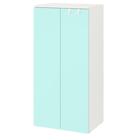 Гардероб, белый/бледно-бирюзовый 60x42x123 см IKEA SMÅSTAD СМОСТАД 193.951.29
