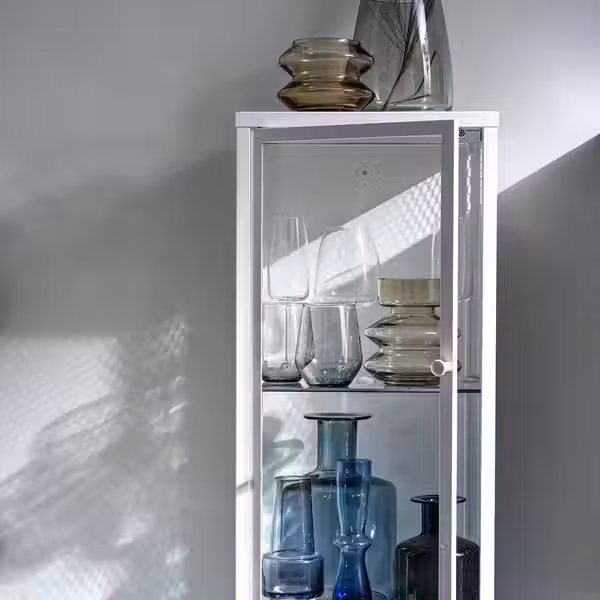 BAGGEBO Шкаф-витрина - металлический/белый 34x30x116 см - фото 3