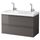Шкаф для раковины с 2 ящиками ГОДМОРГОН / ЭДЕБОВИКЕН, глянцевый серый (100x49x64 см)