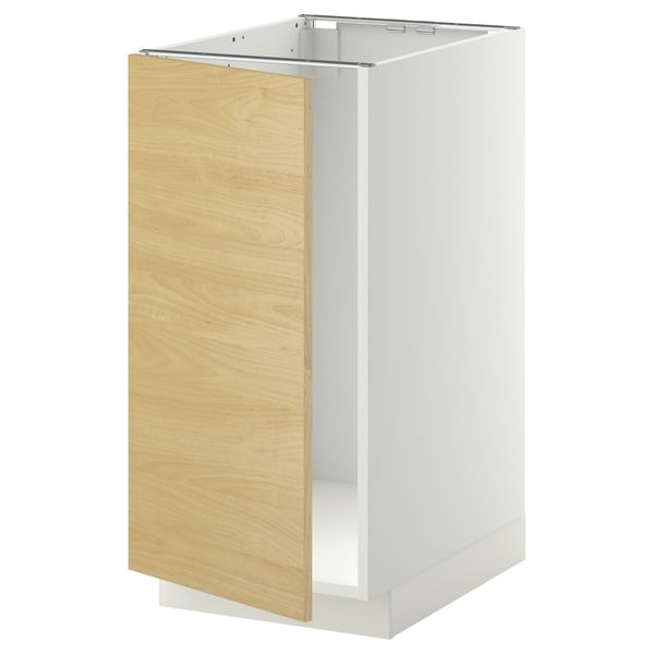 Напольный шкаф для мойки, мусорных контейнер МЕТОД, белый, Тингсрид береза (40x60 см) - схема-чертеж с размерами