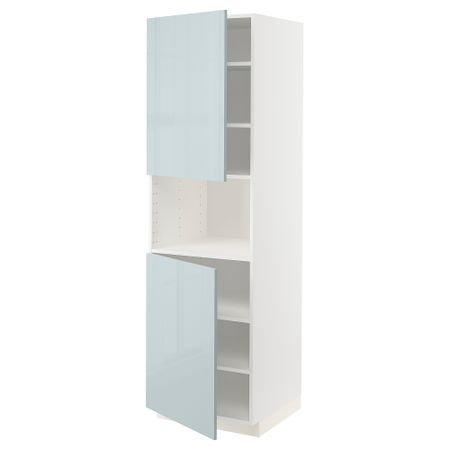 Высокий шкаф для СВЧ, 2 дверцы, полки, 60x60x200 cm IKEA METOD МЕТОД 094.790.54