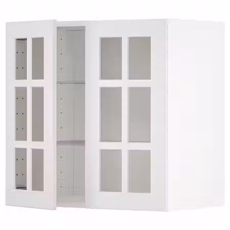 METOD Навесной шкаф/полки/2стеклян двери - белый/Stensund белый 60x60 см