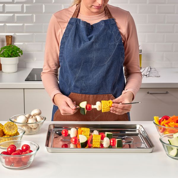Поднос сервировочный, нержавеющая сталь, 40x30 см IKEA GRILLTIDER ГРИЛЛЬТИДЕР 305.647.43 - фото 4