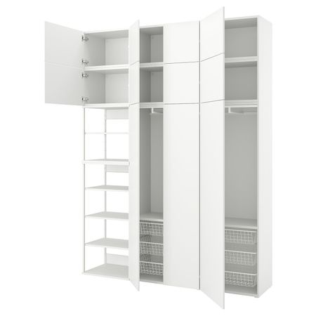Гардероб с 11 дверями, белый/ФОННЕС белый 200x42x261 см IKEA OPPHUS ОПХУС 994.374.13