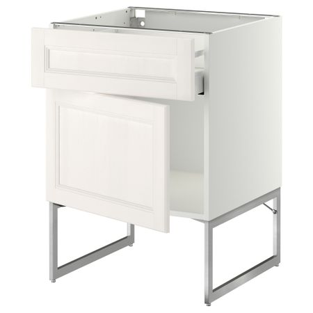 Напольный шкаф с ящиком, дверью МЕТОД / МАКСИМЕРА, белый, Лаксарби белый