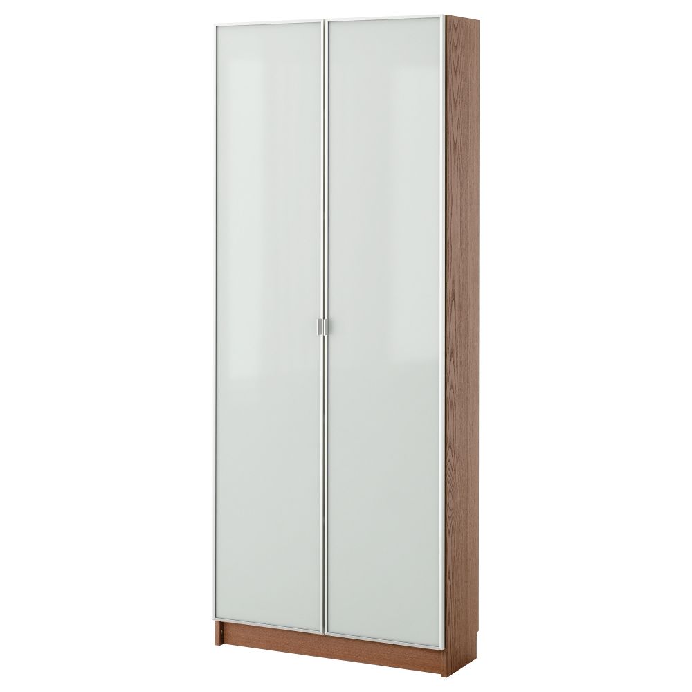 Стеллаж БИЛЛИ / МОРЛИДЕН, коричневый ясеневый шпон (80x202x30 см) - фото 1