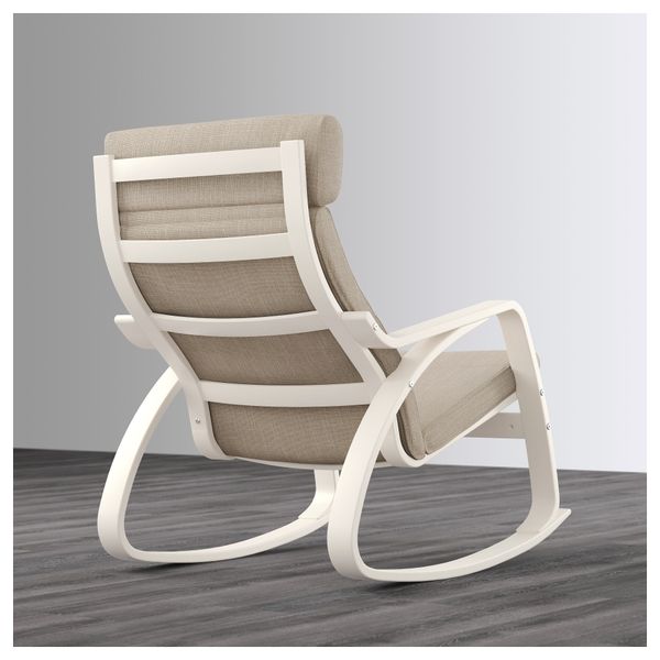 Кресло-качалка ПОЭНГ, белый, Хилларед бежевый - схема-чертеж с размерами