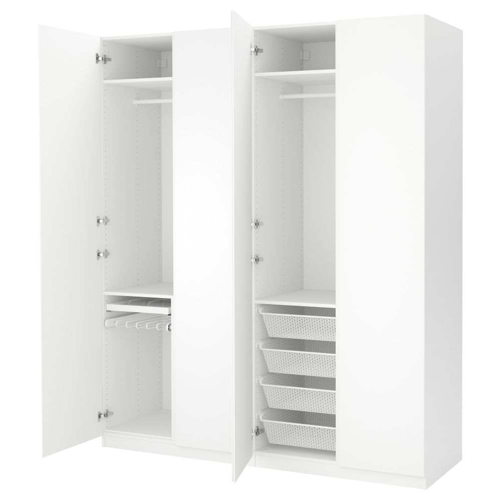 Гардероб ПАКС, белый, Виканес белый (200x60x236 см) - фото 1