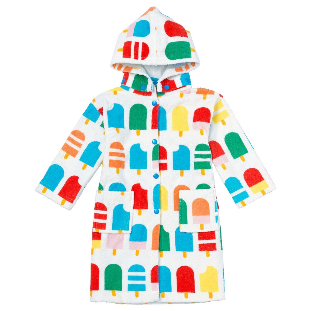 Халат купальный, орнамент «мороженое на палочке» 98/110 IKEA SJÖLEJON СЬЁЛЕЙОН 704.141.48 - фото 1