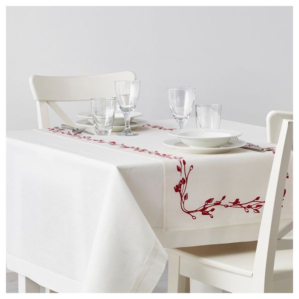 Дорожка настольная ВИНТЕР 2016, белый, красный (45x140 см) - схема-чертеж с размерами