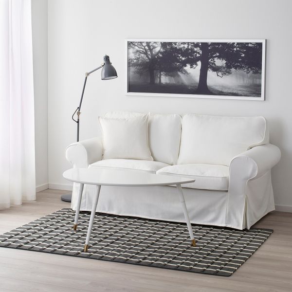 Ковер безворсовый, серый ручная работа серый, белый 133x195 см IKEA ФОУЛУМ 603.820.77 - фото 3