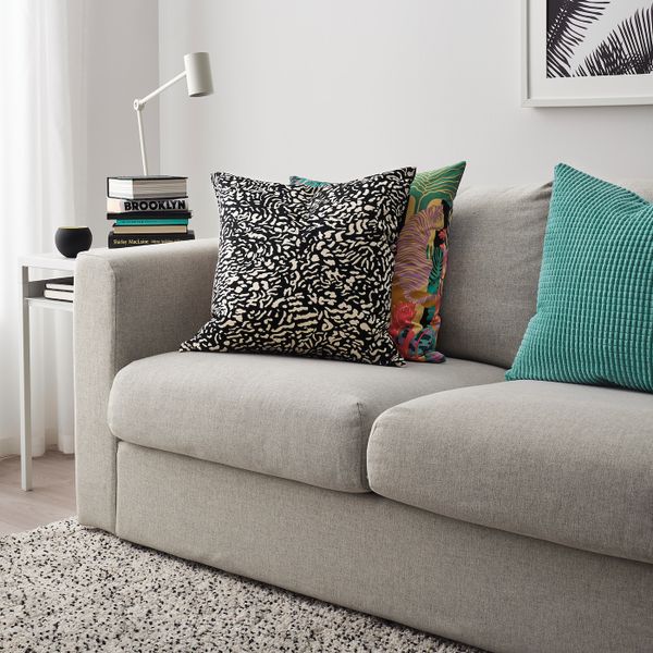 Чехол на подушку, черный/неокрашенный 50x50 см IKEA ГРИМХИЛД 804.650.62 - фото 2