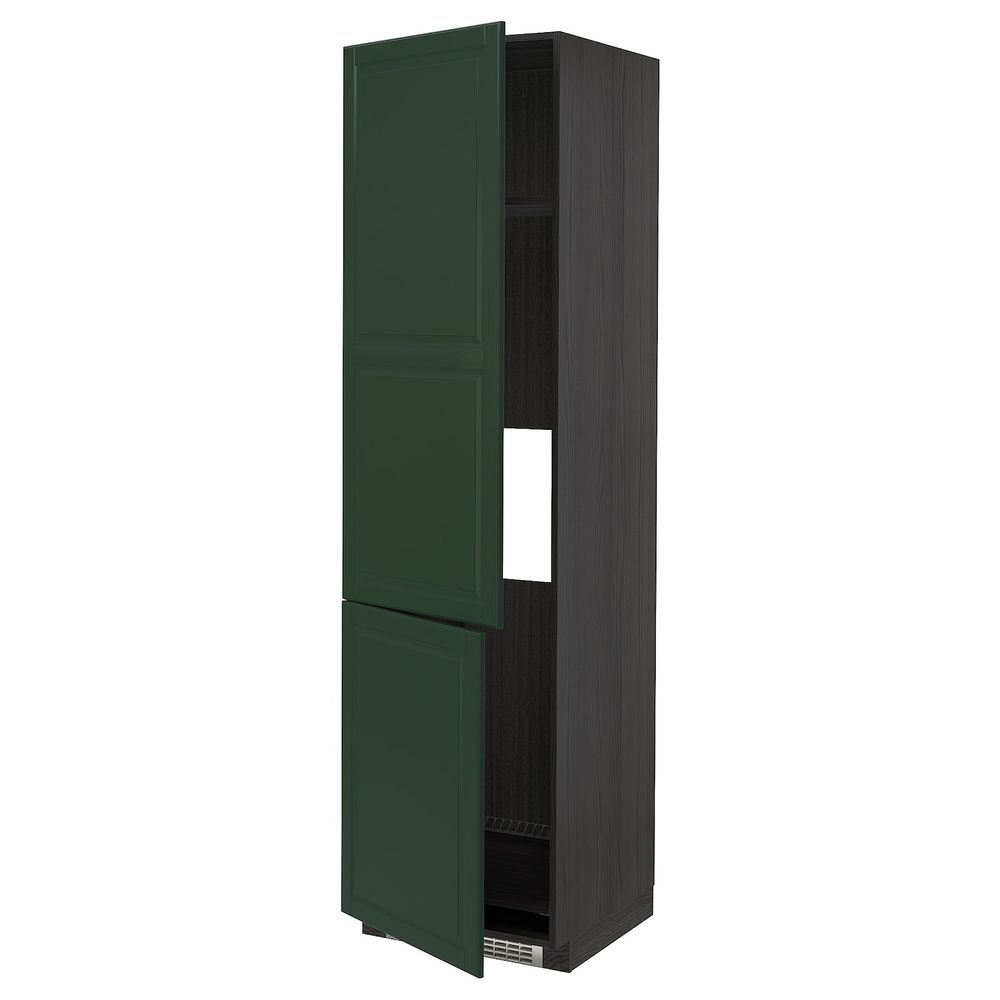 Высокий шкаф для/холод/мороз/2дверцы, черный/Будбин темно-зеленый 60x60x220 см IKEA МЕТОД 493.133.49 - схема-чертеж с размерами